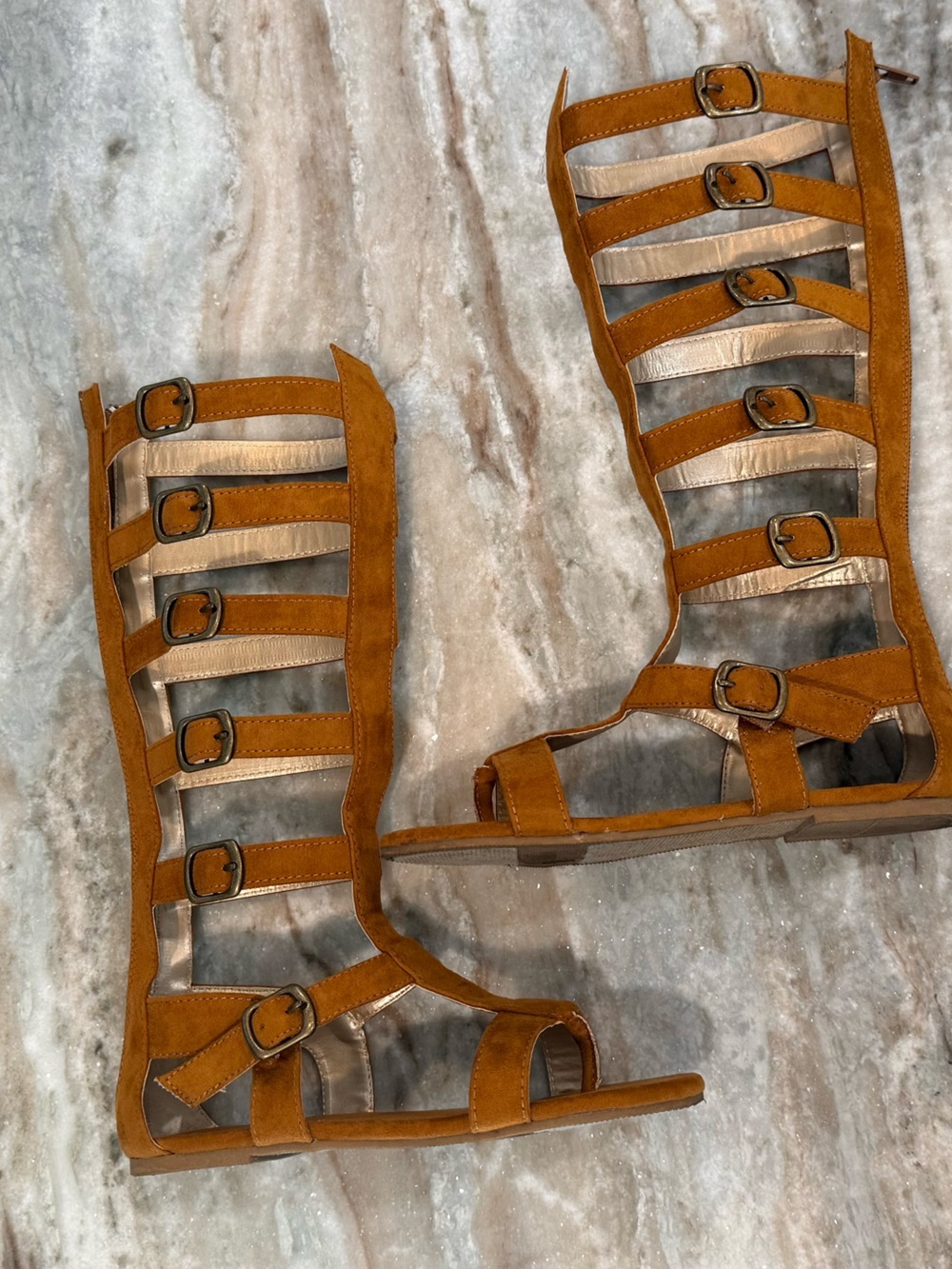 Girls JOYFOLIE Jayla gladiator sandals in rust- Size Youth 1